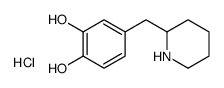 4-(piperidin-2-ylmethyl)benzene-1,2-diol,hydrochloride结构式