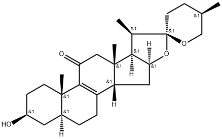 (14β,20β,22R,25R)-3β-Hydroxy-5α-spirost-8-en-11-one Structure