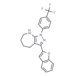 Pyrazolo[3,4-b]azepine, 3-(2-benzofuranyl)-1,4,5,6,7,8-hexahydro-1-[4-(trifluoromethyl)phenyl]- (9CI) Structure