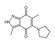 3,6-dimethyl-5-pyrrolidin-1-yl-2H-indazole-4,7-dione结构式