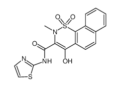 2-methyl-1,1,4-trioxo-1,2,3,4-tetrahydro-1λ6-naphtho[2,1-e][1,2]thiazine-3-carboxylic acid thiazol-2-ylamide结构式