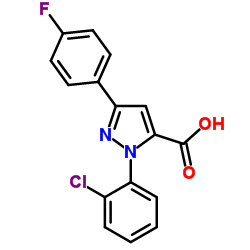 1-(2-Chlorophenyl)-3-(4-fluorophenyl)-1H-pyrazole-5-carboxylic acid结构式