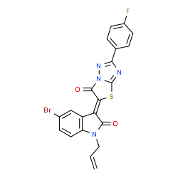 (3Z)-5-bromo-3-[2-(4-fluorophenyl)-6-oxo[1,3]thiazolo[3,2-b][1,2,4]triazol-5(6H)-ylidene]-1-(prop-2-en-1-yl)-1,3-dihydro-2H-indol-2-one结构式