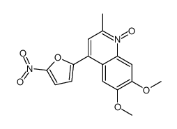 6,7-dimethoxy-2-methyl-4-(5-nitrofuran-2-yl)-1-oxidoquinolin-1-ium结构式