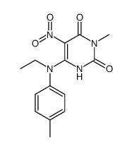 6-(N-ethyl-4-methyl-anilino)-3-methyl-5-nitro-1H-pyrimidine-2,4-dione结构式