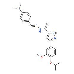 (E)-N-(4-(dimethylamino)benzylidene)-3-(4-isopropoxy-3-methoxyphenyl)-1H-pyrazole-5-carbohydrazide结构式