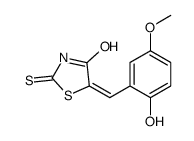 (5Z)-5-[(2-hydroxy-5-methoxyphenyl)methylidene]-2-sulfanylidene-1,3-thiazolidin-4-one Structure