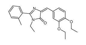 4H-Imidazol-4-one,5-[(3,4-diethoxyphenyl)methylene]-3-ethyl-3,5-dihydro-2-(2-methylphenyl)- Structure