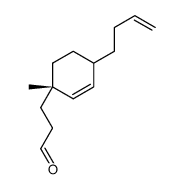 3-[(1S)-4-but-3-enyl-1-methylcyclohex-2-en-1-yl]propanal结构式