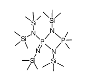 4-[Bis(trimethylsilyl)amino]-2,2,4,4-tetrahydro-2,2,2-trimethyl-1,3-bis(trimethylsilyl)-4-[(trimethylsilyl)imino]-1,3,2,4-diazadiphosphetidine结构式