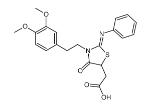 2-[3-[2-(3,4-dimethoxyphenyl)ethyl]-4-oxo-2-phenylimino-1,3-thiazolidin-5-yl]acetic acid Structure