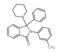 2-(3-methylphenyl)-3-phenyl-3-(1-piperidyl)isoindol-1-one结构式