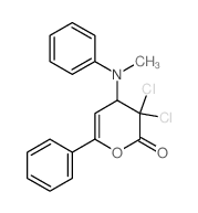 2H-Pyran-2-one,3,3-dichloro-3,4-dihydro-4-(methylphenylamino)-6-phenyl- Structure