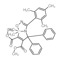 5H-[1,2]Azaphospholo[2,1-b][1,3,5,2]oxadiazaphosphole-6,7-dicarboxylicacid, 8,8-dihydro-8,8-dimethyl-5,5-diphenyl-3-(2,4,6-trimethylphenyl)-, dimethyl ester (9CI) picture