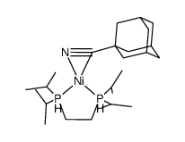 [(1,2-bis(diisopropylphosphino)ethane)Ni(η2-adamantylcyanide)]结构式