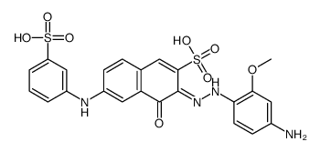 3-[(4-Amino-2-methoxyphenyl)azo]-4-hydroxy-6-[(3-sulfophenyl)amino]-2-naphthalenesulfonic acid structure