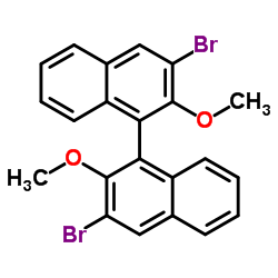 (S)-3,3"-二溴-2,2"-二甲氧基-1,1"-联萘酚结构式