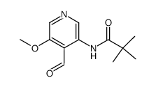 4-formyl-3-methoxy-5-(pivaloylamino)-pyridine结构式