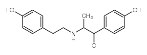 2-(4-羟苯乙胺基)-1-(4-羟苯基)丙基-1-酮结构式