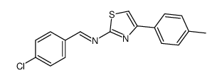 1-(4-chlorophenyl)-N-[4-(4-methylphenyl)-1,3-thiazol-2-yl]methanimine结构式