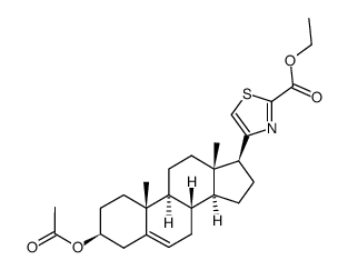 3β-acetoxy-17β-[2-ethoxycarbonyl-4-(1,3-thiazolyl)]-androst-5-ene Structure