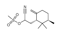 1-cyano-2-((1R,3R)-2,2,3-trimethyl-6-methylenecyclohexyl)ethyl methanesulfonate结构式