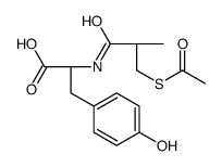 (2S)-2-[(3-acetylsulfanyl-2-methylpropanoyl)amino]-3-(4-hydroxyphenyl)propanoic acid结构式