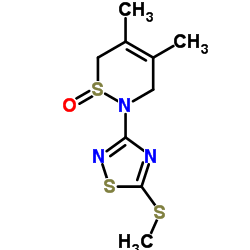 4,5-Dimethyl-2-[5-(methylsulfanyl)-1,2,4-thiadiazol-3-yl]-3,6-dihydro-2H-1,2-thiazine 1-oxide Structure
