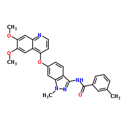 N-{6-[(6,7-Dimethoxy-4-quinolinyl)oxy]-1-methyl-1H-indazol-3-yl}-3-methylbenzamide Structure