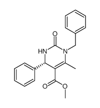1,2,3,4-tetrahydro-6-methyl-2-oxo-4-phenyl-1-(phenylmethyl)-(4S)-5-pyrimidinecarboxylic acid methyl ester结构式