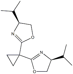 (4S,4'S)-2,2'-(Cyclopropane-1,1-diyl)bis(4-isopropyl-4,5-dihydrooxazole) Structure