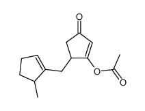 3-acetoxy-4-(5-methylcyclopent-1-enylmethyl)cyclopent-2-en-1-one Structure
