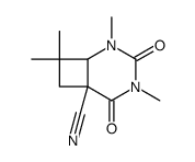 2,4,8,8-Tetramethyl-3,5-dioxo-2,4-diaza-bicyclo[4.2.0]octane-6-carbonitrile结构式