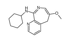 N-cyclohexyl-6-methoxy-5H-pyrido[2,3-c]azepin-9-amine结构式