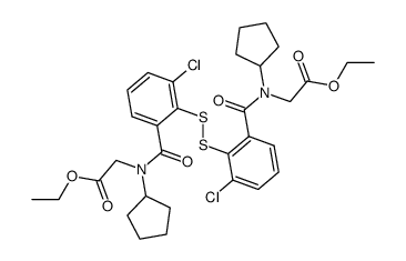 N,N-dithiobis(3-chloro-2,1-phenylene)dicarbonylbis(N-cyclopentylglycine)diethyl ester结构式