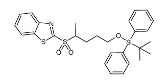 2-[5-(tert-butyl-diphenyl-silanoxy)-pentane-2-sulfonyl]-benzothiazole结构式