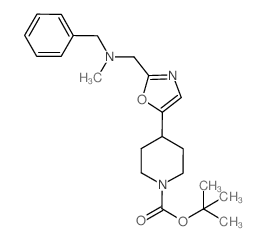 tert-butyl 4-(2-((benzyl(methyl)amino)methyl)oxazol-5-yl)piperidine-1-carboxylate结构式