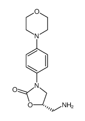2-Oxazolidinone, 5-(aminomethyl)-3-[4-(4-morpholinyl)phenyl]-, (5S) structure