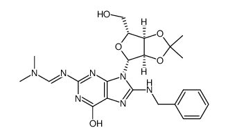 8-benzyl-2-dimethylaminomethyleneamino-2',3'-O-isopropylideneguanosine结构式