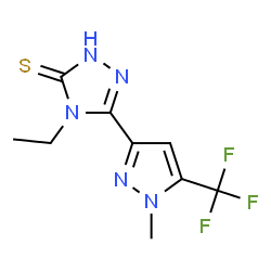 4-ETHYL-5-(1-METHYL-5-TRIFLUOROMETHYL-1H-PYRAZOL-3-YL)-4H-[1,2,4]TRIAZOLE-3-THIOL结构式