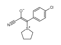 2-(4-chlorophenyl)-1-cyano-2-(tetrahydro-1H-thiophen-1-ium-1-yl)ethenolate结构式