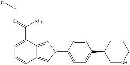 (R)-2-(4-(piperidin-3-yl)phenyl)-2H-indazole-7-carboxamide hydrochloride Structure