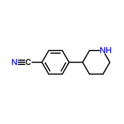 4-(3-Piperidinyl)benzonitrile结构式