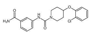 N-[3-(aminocarbonyl)phenyl]-4-(2-chlorophenoxy)piperidine-1-carboxamide结构式