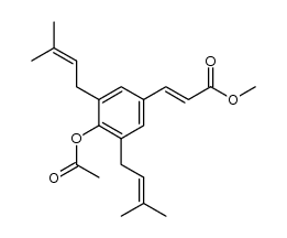 3-[4-acetoxy-3,5-bis(3-methyl-2-butenyl)phenyl]-(2E)-propenoic acid methyl ester Structure