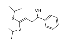 4,4-bis(isopropylthio)-3-methyl-1-phenylbut-3-en-1-ol Structure