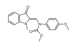 2-[N-Methoxycarbonyl-N-(4-methoxyphenyl)aminomethylene]-1-methylindol-3(2H)-one结构式