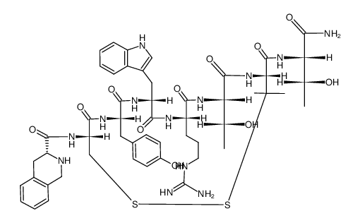 H-D-Tic-c[Cys-Tyr-D-Trp-Arg-Thr-Pen]-Thr-NH2结构式