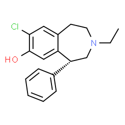 (5R)-2,3,4,5-Tetrahydro-8-chloro-3-ethyl-5α-phenyl-1H-3-benzazepin-7-ol结构式