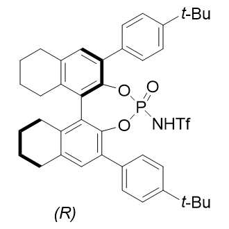 N-[(11bR)-2,6-双[4-(1,1-二甲基乙基)苯基]-8,9,10,11,12,13,14,15-八氢-4-氧化碘萘[2,1-d:1',2'-f][1,3,2]二氧杂磷酰基-4-基]-1,1,1-三氟甲磺酰胺结构式